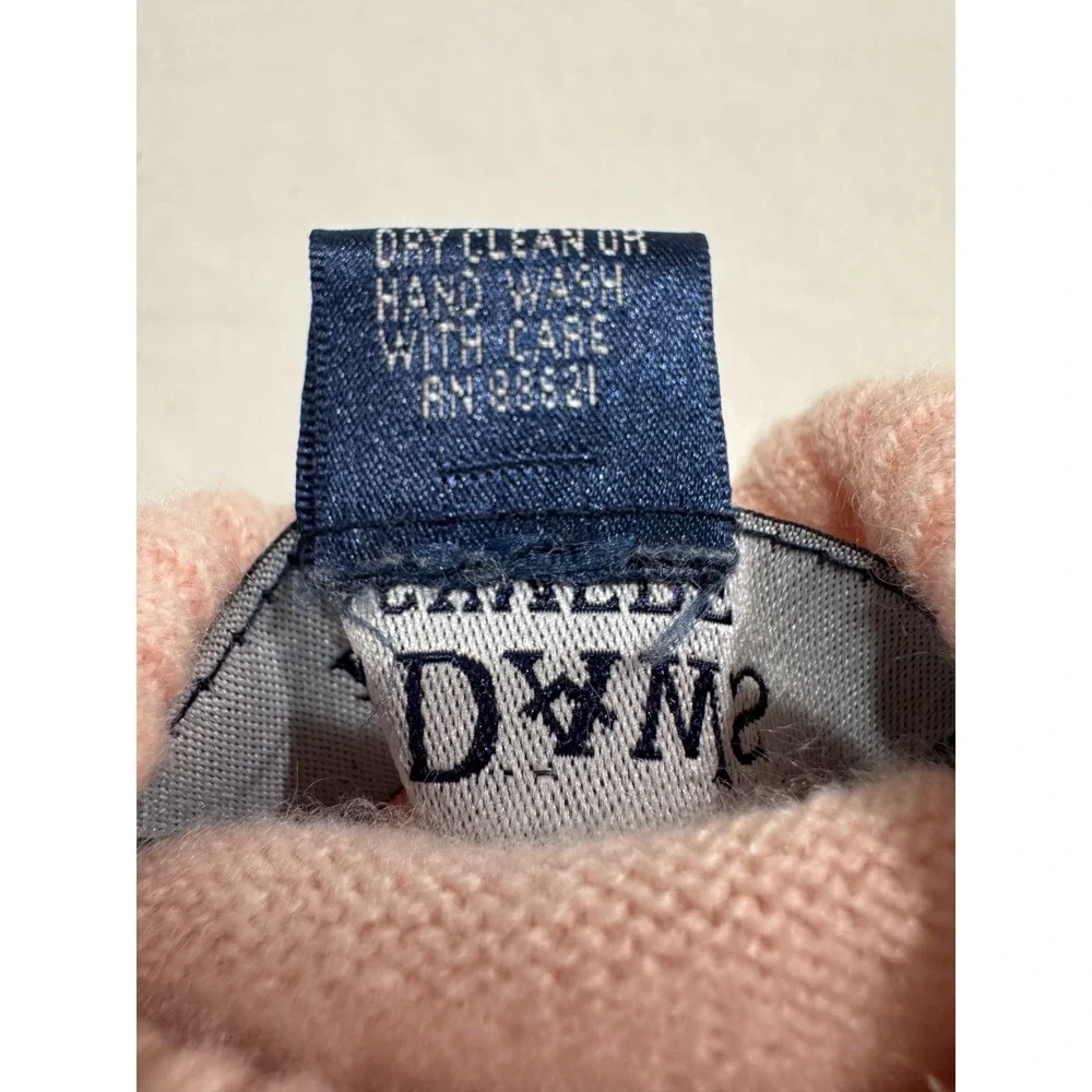 Vintage El Daws Pure Cashmere Turtleneck Womens Sz S w Ruffle Scarf 2 PC Pink
